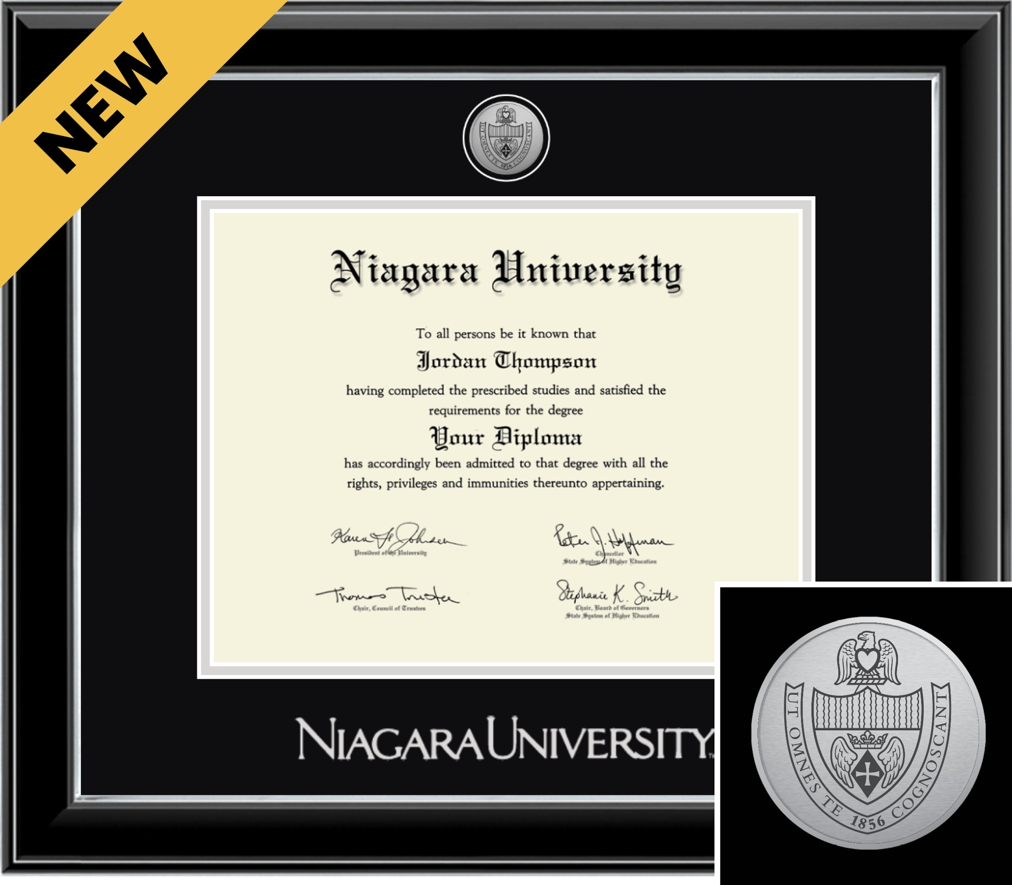 Church Hill Classics Onyx 8.5x11 Black Diploma Frame