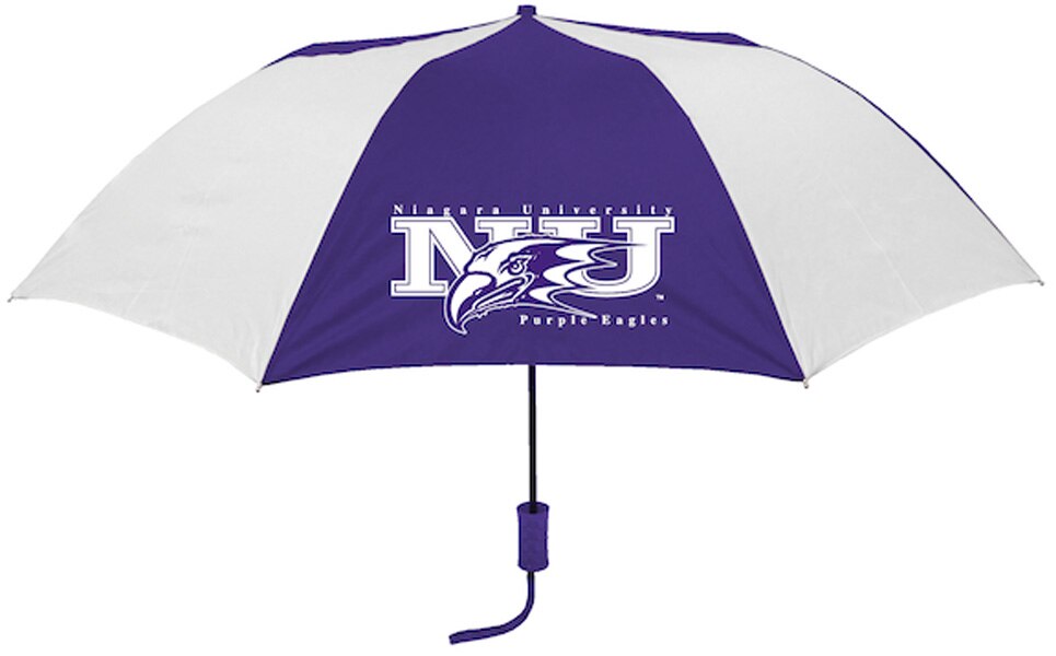 Niagara Purple Eagles "The Sport" 2-Tone Emblematic Umbrella Automatic Folding 48" Coverage