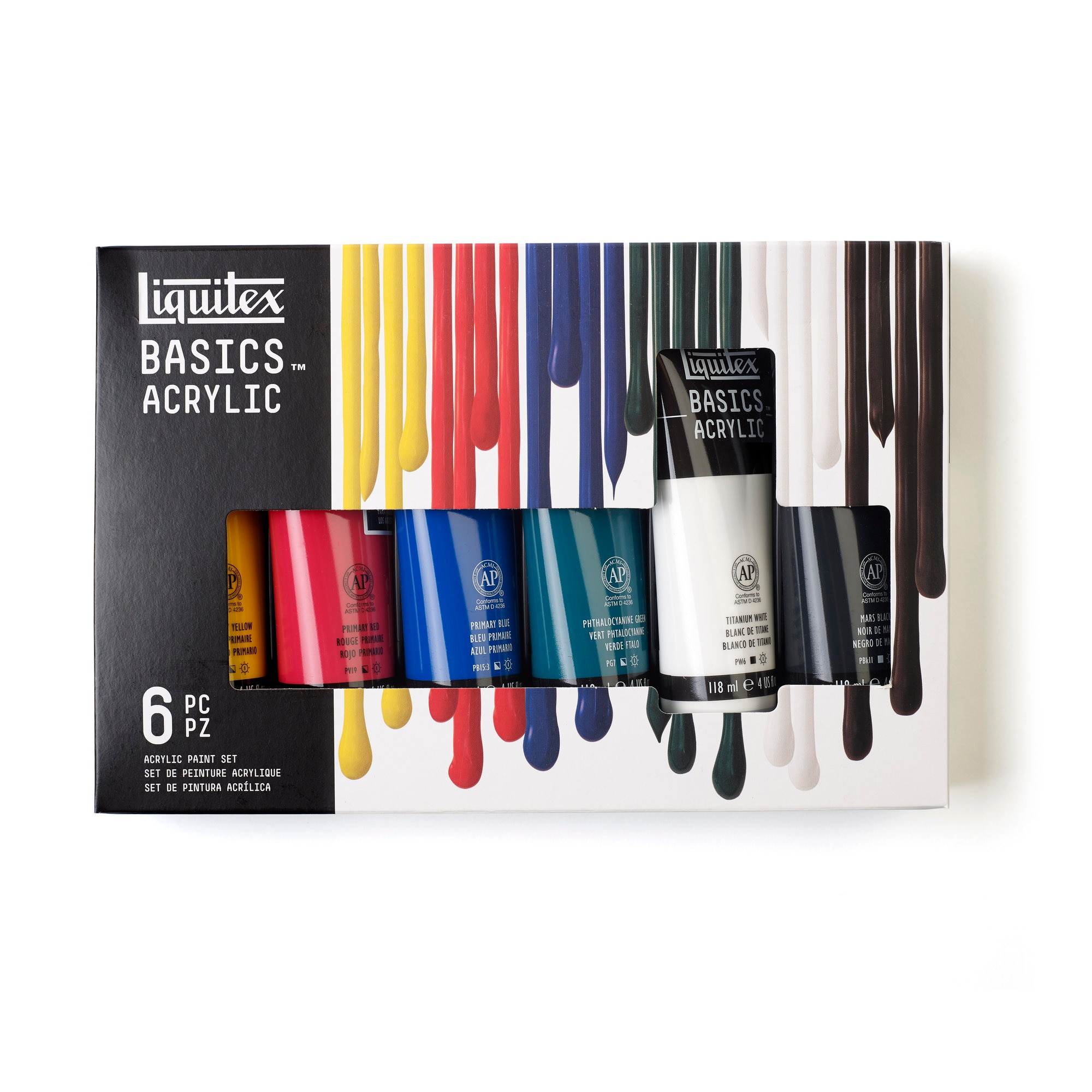 Liquitex BASICS 6-Color Acrylic Set, 4 oz.