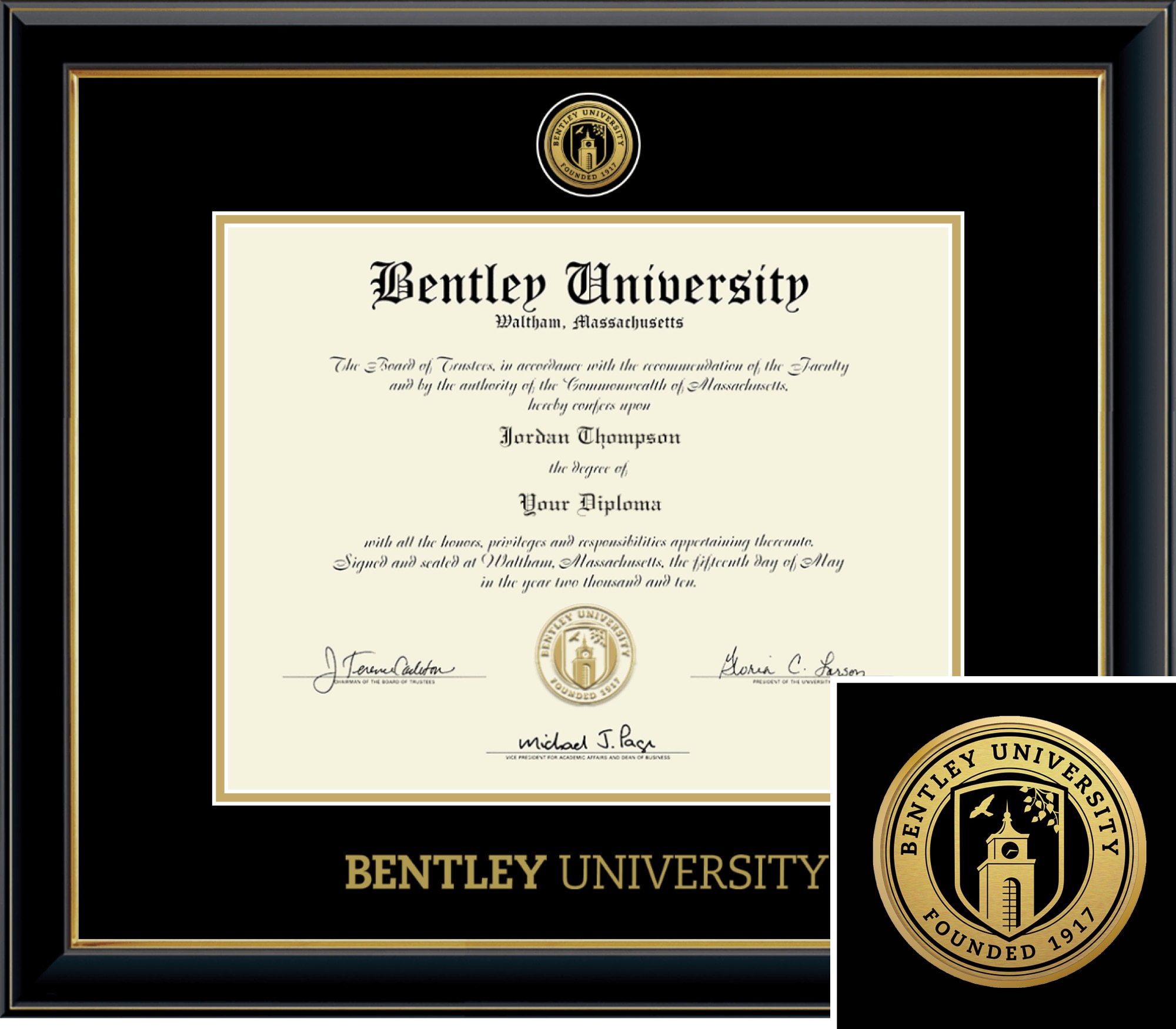 Church Hill Classics Onyx 11x14 Black Diploma Frame