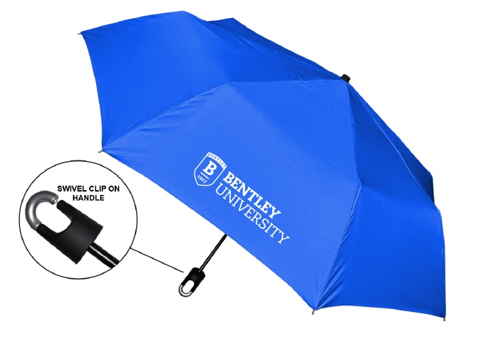 "Storm Clip" Mini Folding Emblematic Solid Umbrella 42" Coverage