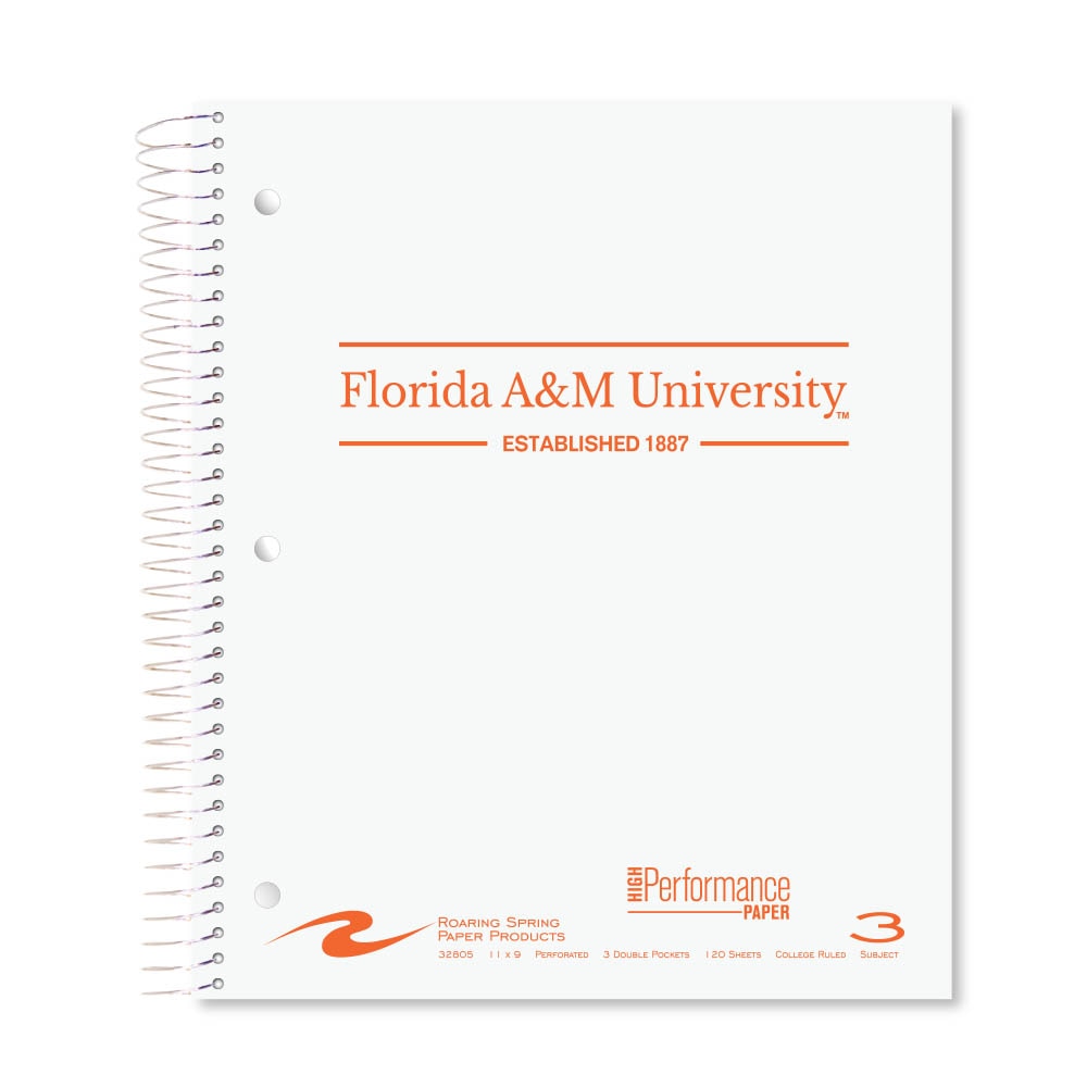 Roaring Premium 3 Subject Notebook, 8.5x11 College Ruled 20lb Paper, Pressboard Foil Cover