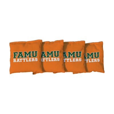 4 Florida A&M University FAMU Rattlers Orange Regulation Corn Filled Cornhole Bags