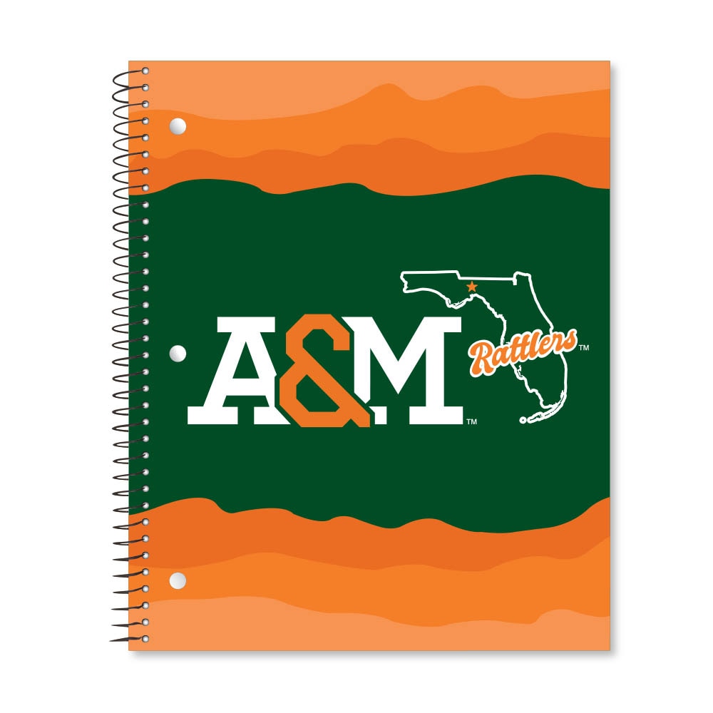Digi State Outline 3 Subject 11"x9" College Ruled Spiral Notebook