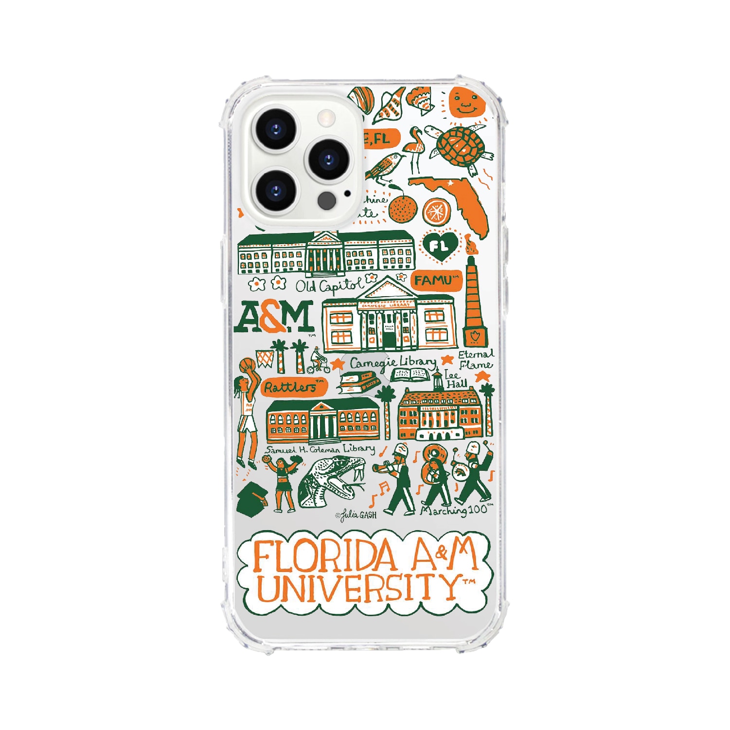 Florida A&M University- Clear Tough Edge Phone Case, Julia Gash - iPhone 15
