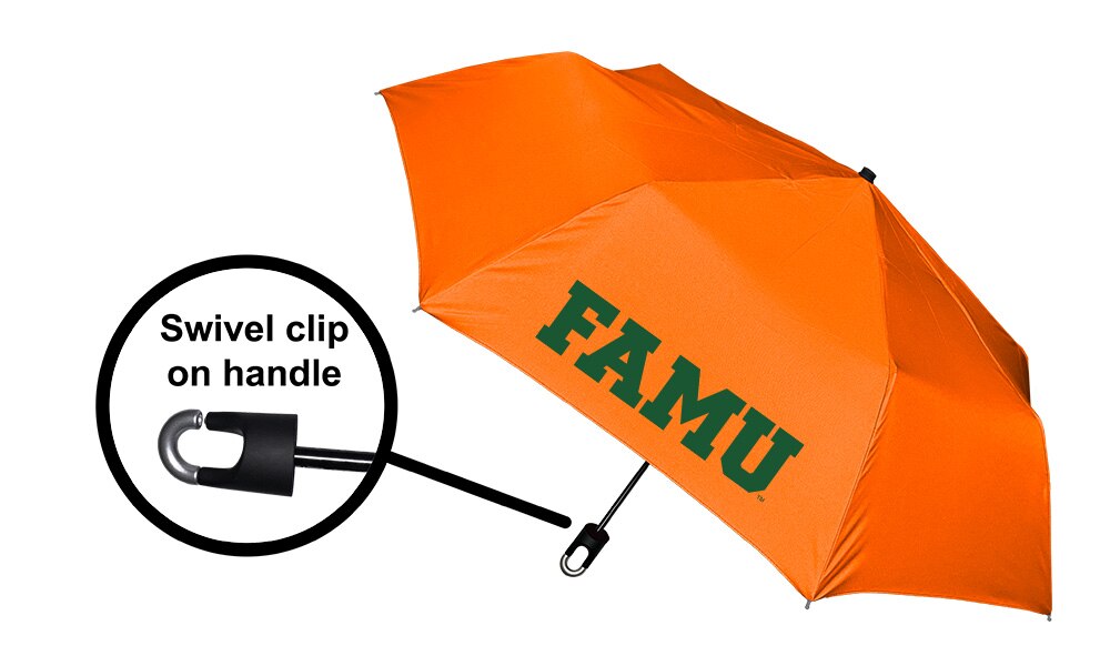 Storm Clip Mini Folding Emblematic Solid Umbrella 42" Coverage