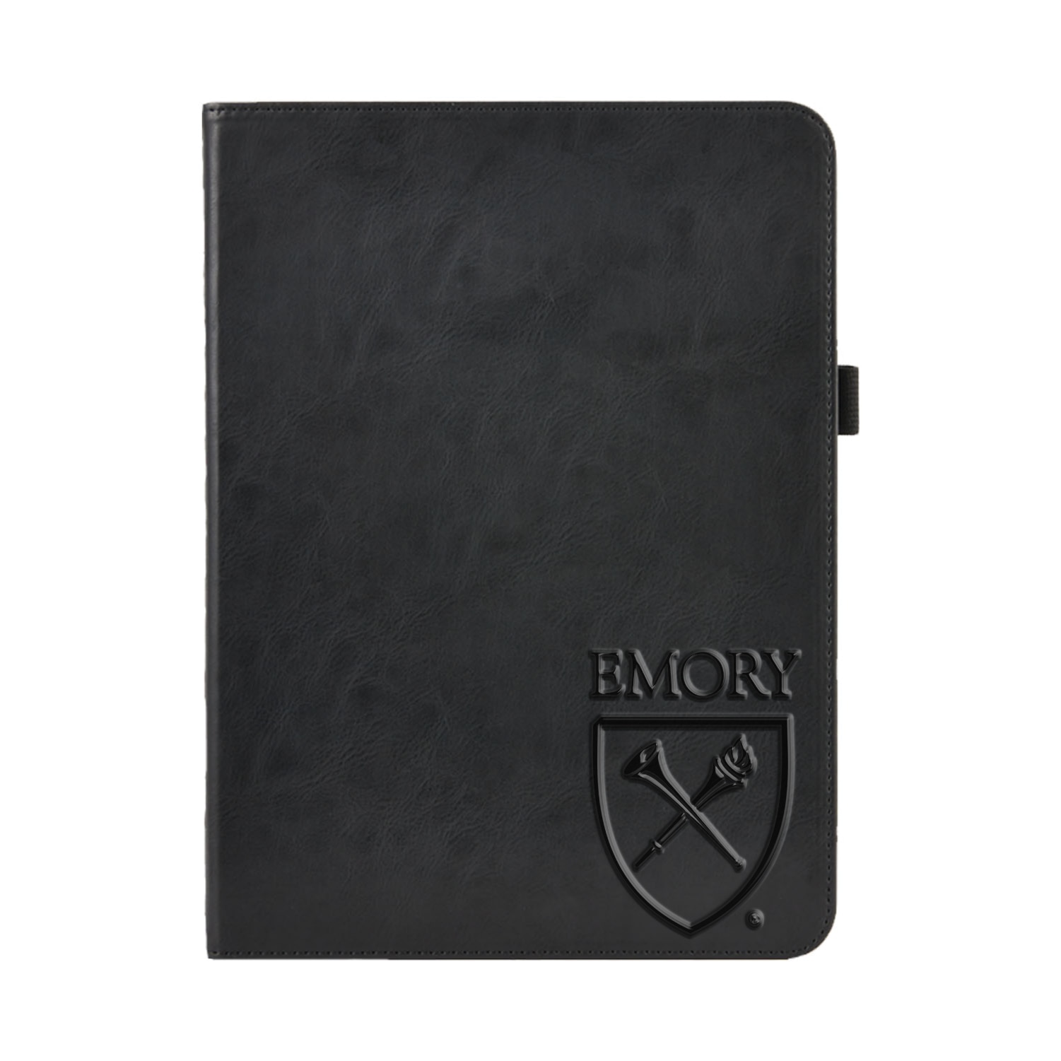 Emory University Black Leather Folio Tablet Case, Alumni V2 - iPad (9th gen)