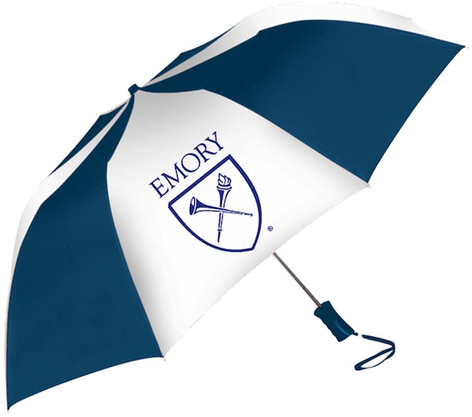 Emory University "The Sport" 2-Tone Emblematic Umbrella Automatic Folding 48" Coverage