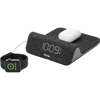 iHome POWERVALET PRO Alarm Clock- Black/Gray