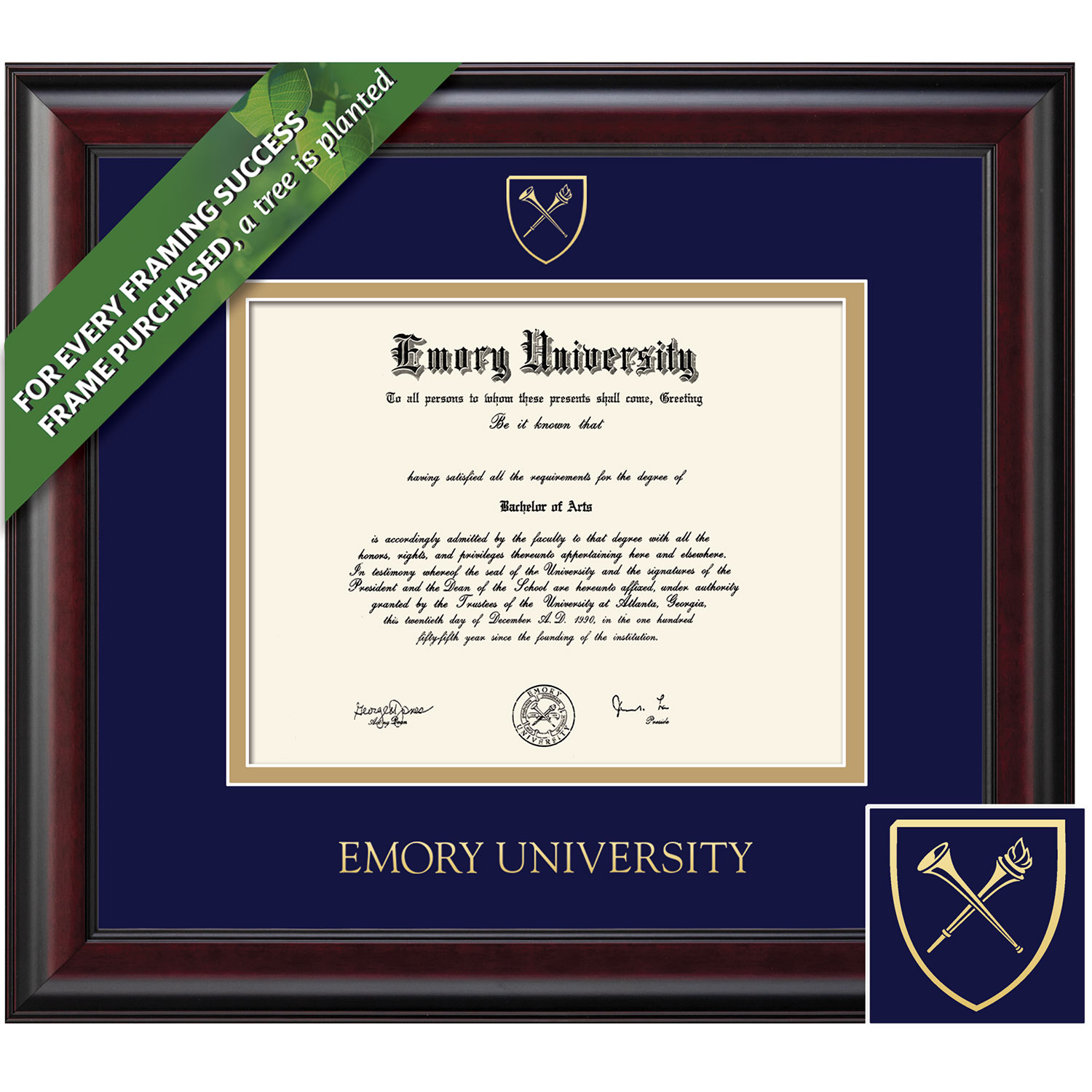 Framing Success 14 x 17 Classic Gold Embossed School Seal Bachelors, Masters Diploma Frame