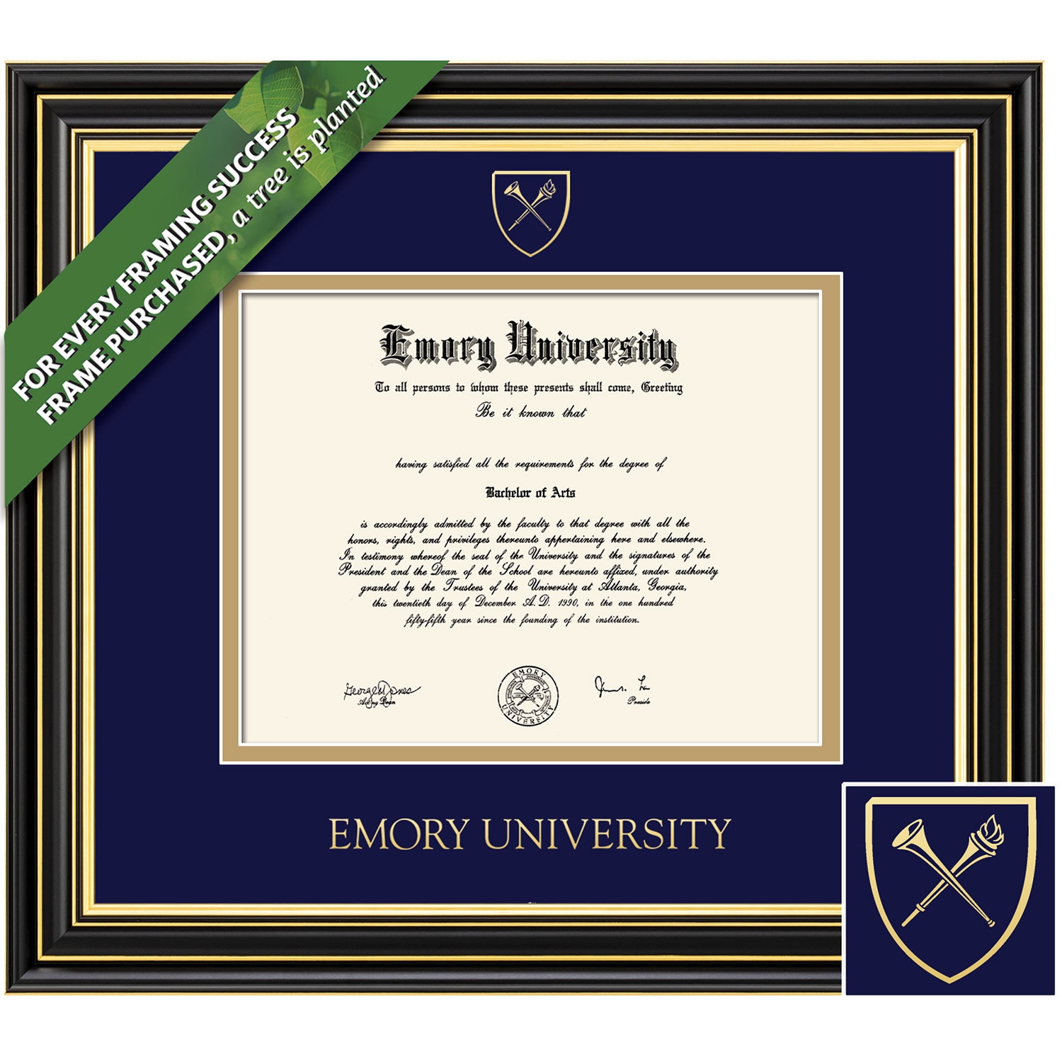 Framing Success 14 x 17 Prestige Gold Embossed School Seal Bachelors, Masters Diploma Frame
