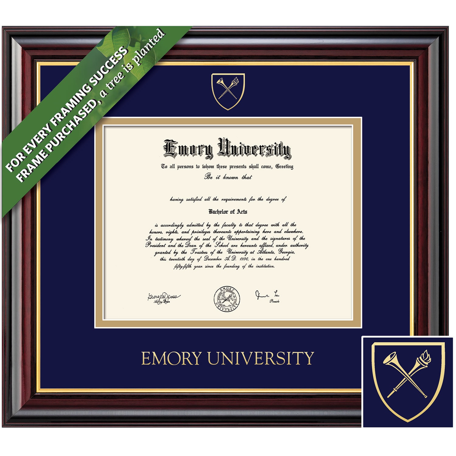 Framing Success 14 x 17 Windsor Gold Embossed School Seal Bachelors, Masters Diploma Frame