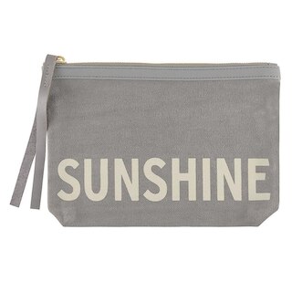 Santa Barbara Sunshine Grey Cotton Canvas Zipper Pouch