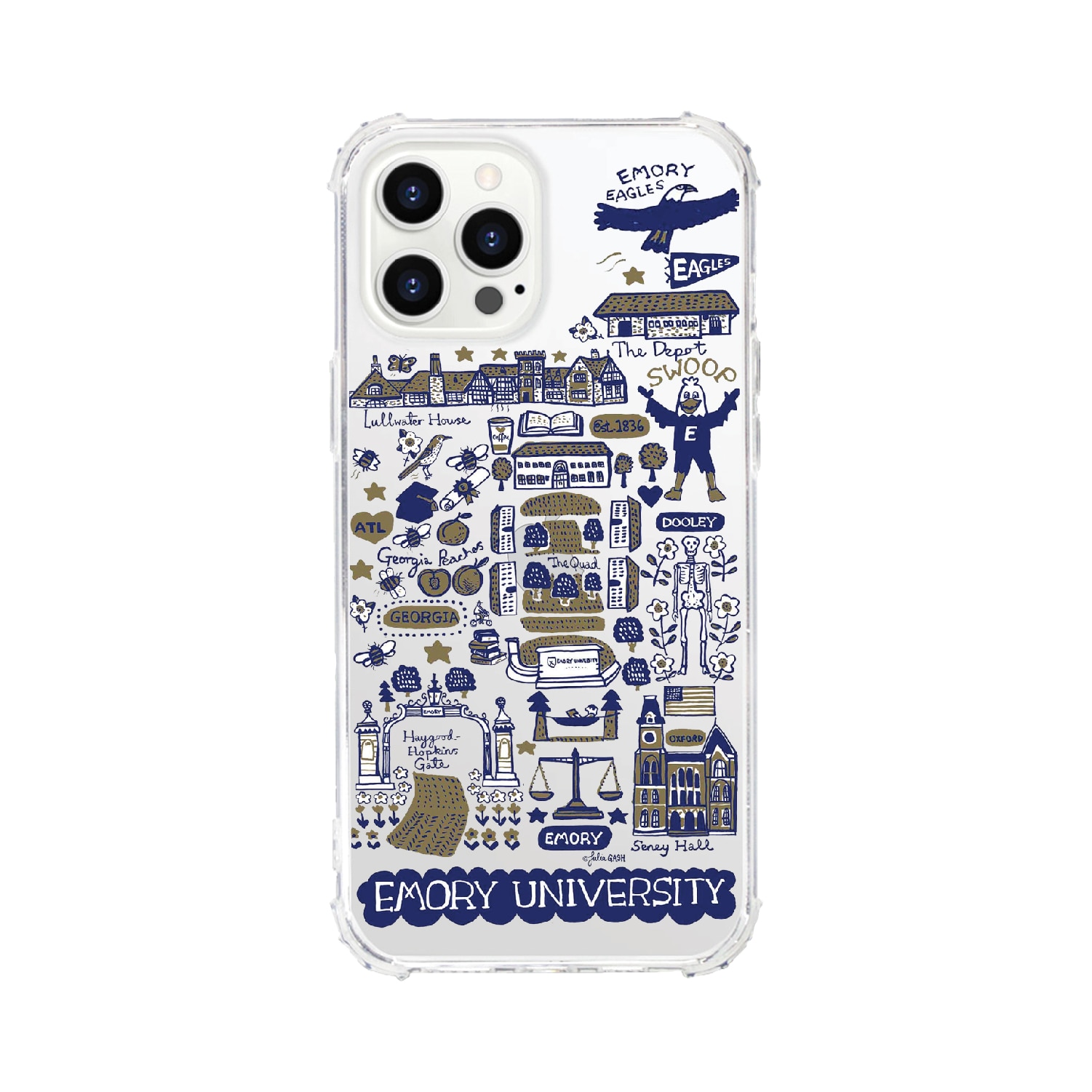 Emory University- Clear Tough Edge Phone Case, Julia Gash - iPhone 15