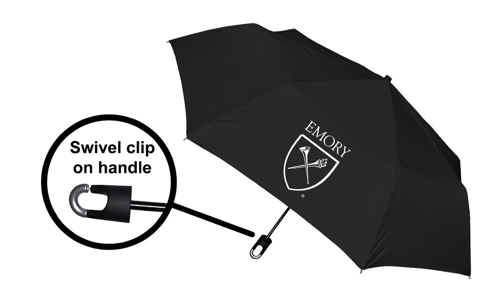 Storm Clip Mini Folding Emblematic Solid Umbrella 42" Coverage