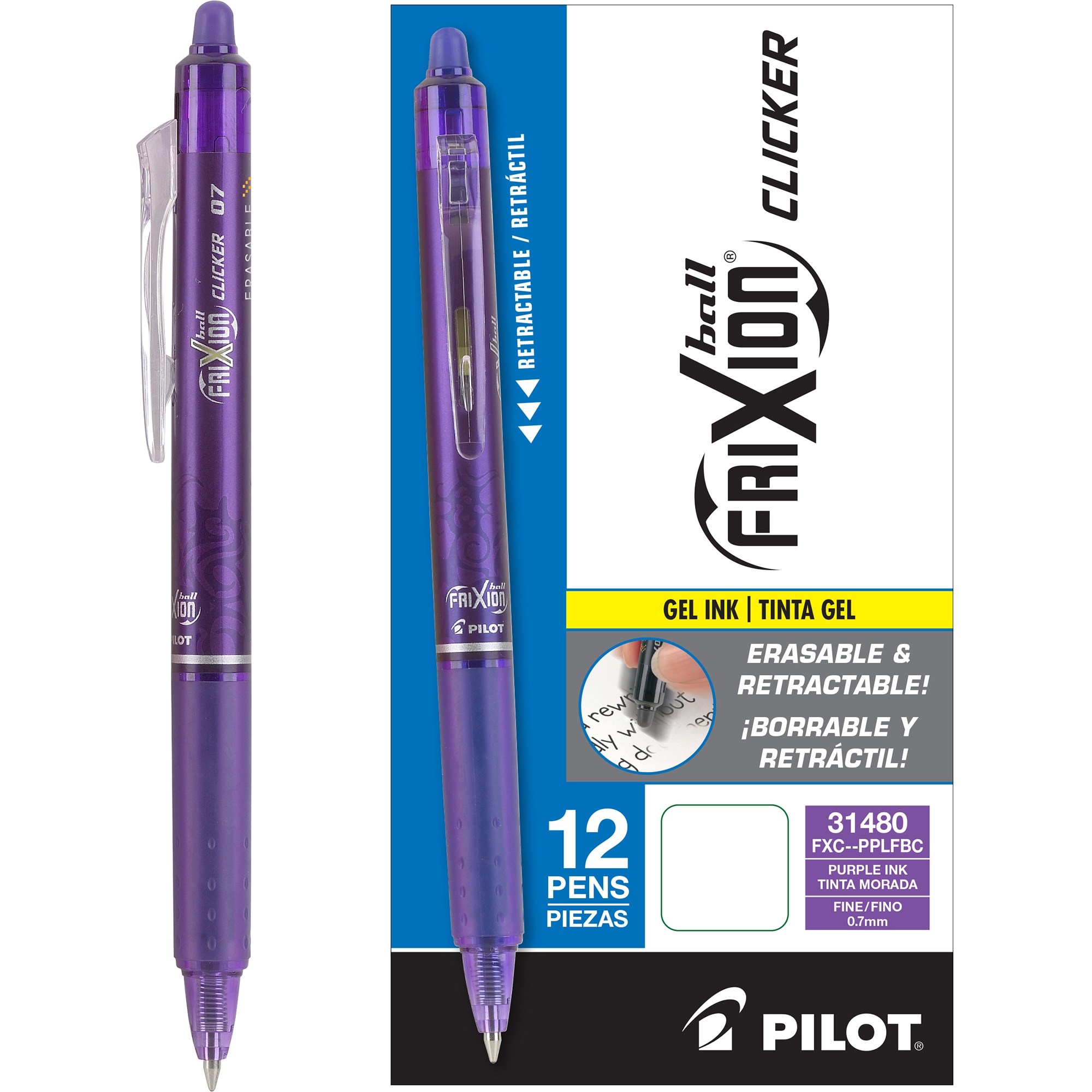 Frixion Clicker Pen Fine Purple