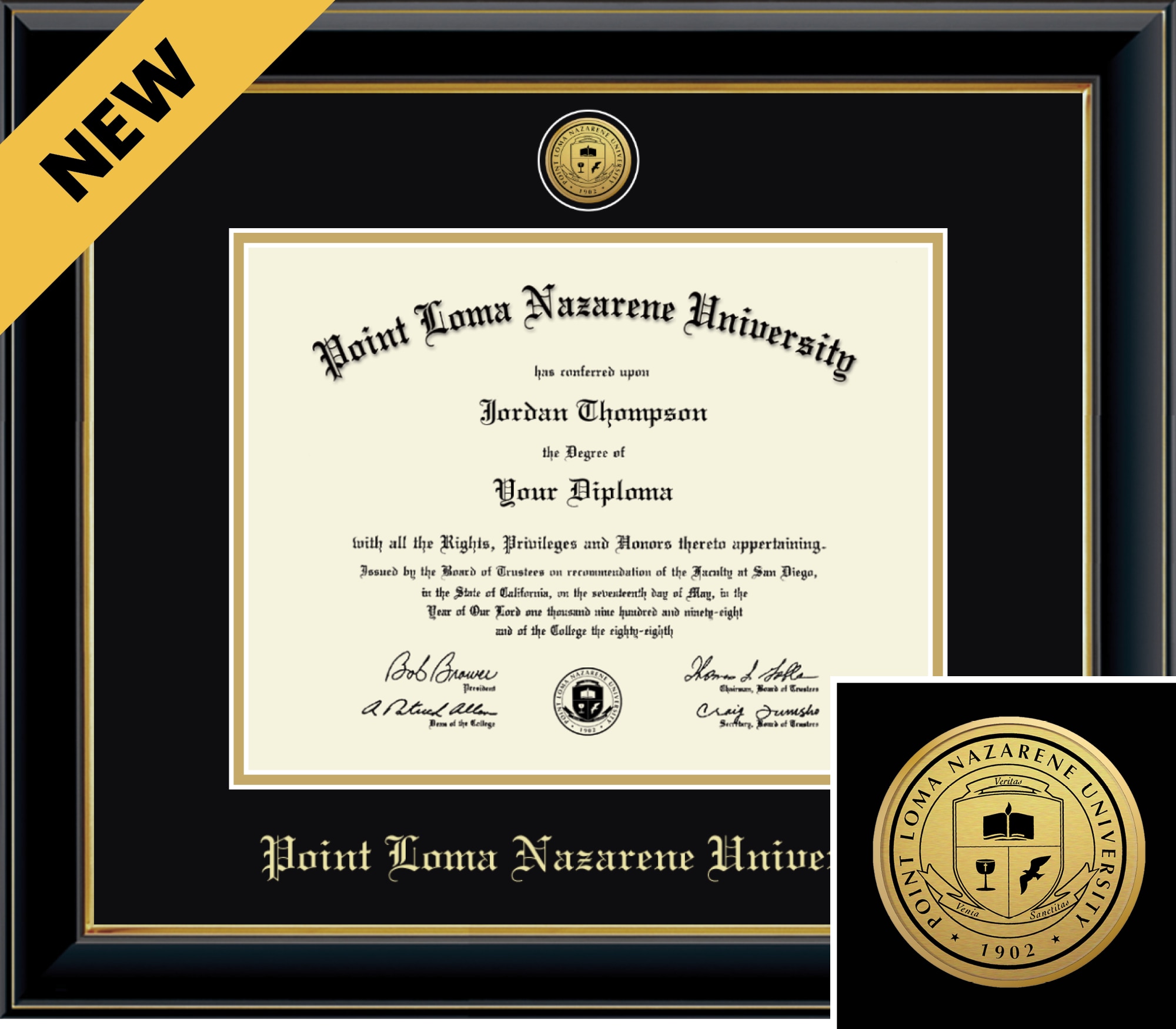 Church Hill Classics Onyx 8.5x11 Black Diploma Frame
