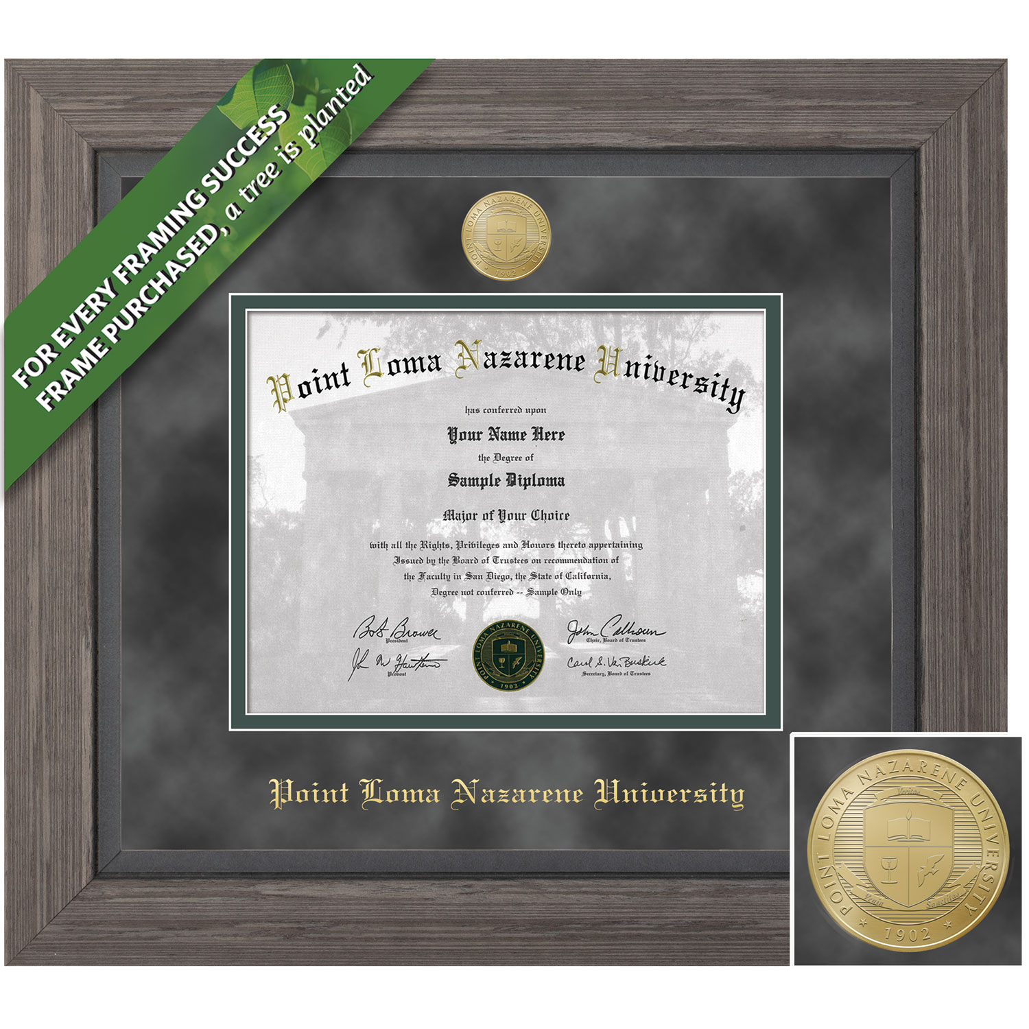 Framing Success 8.5 x 11 Greystone Gold Medallion Bachelors Diploma Frame