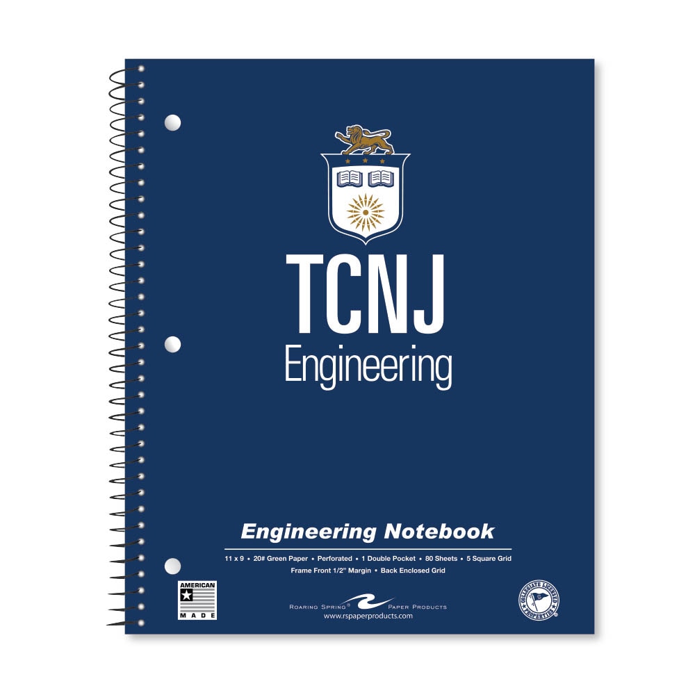 School Spirit Engineering Notebook, Green Tint 20# Paper with 1 Double Pocket