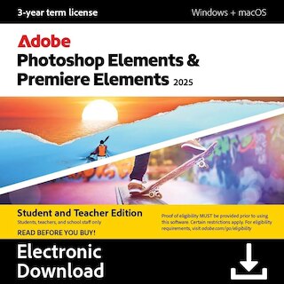 Adobe Photoshop Elements 2025 & Premiere Elements 2025 Student & Teacher Edition - 3 Year License