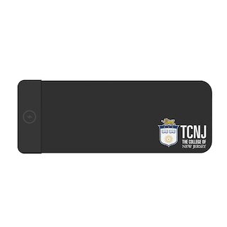 The College of New Jersey Cloth Wireless Charging Desk Mat, Black, Classic V1