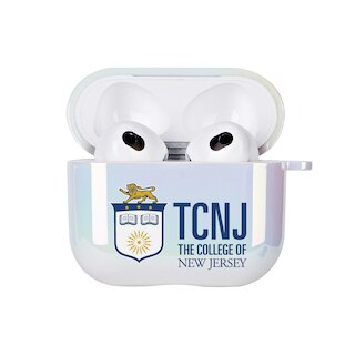 Image 1: The College of New Jersey - Airpod 3rd Gen Case (TPU), Iridescent White, Classic V1