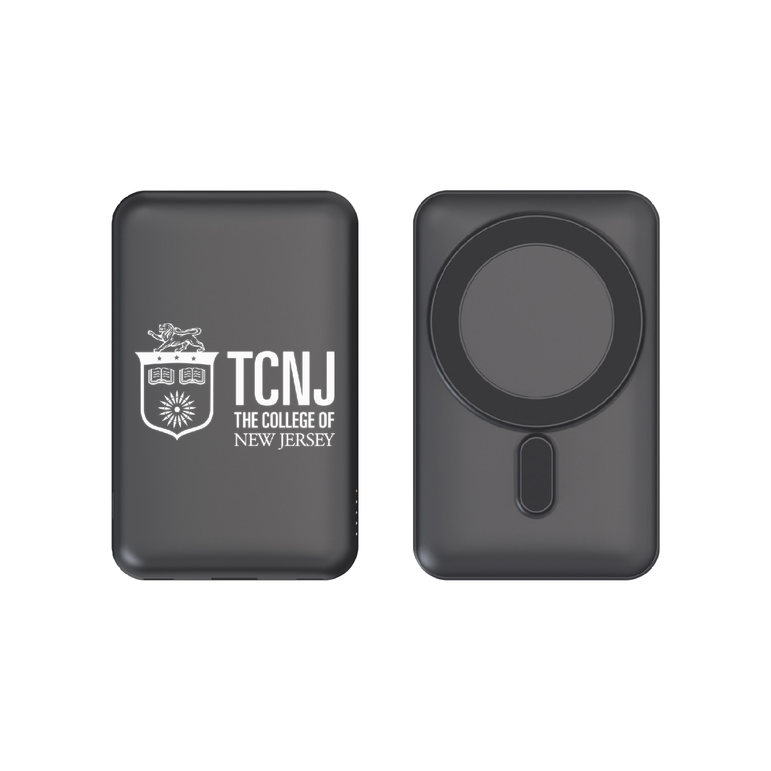 The College of New Jersey Mag Safe Compatible Power Bank, Black, Alumni