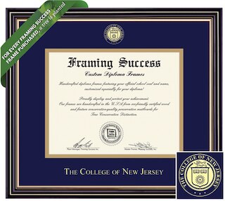 Framing Success 8.5 x 11 Prestige Gold Embossed School Seal Bachelors, Masters Diploma Frame