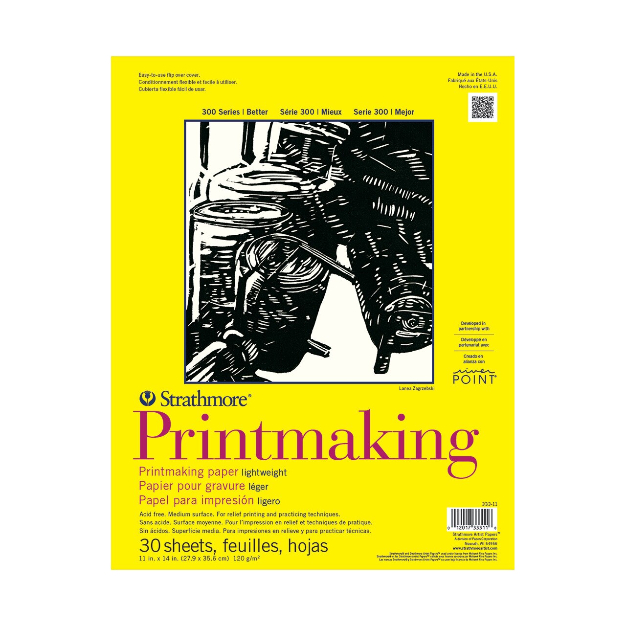 Strathmore Printmaking Lightweight Pad, 300 Series, 11" x 14", 30 Sheets