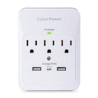 3 Outlet Wall Tap w/ 2 USB Ports