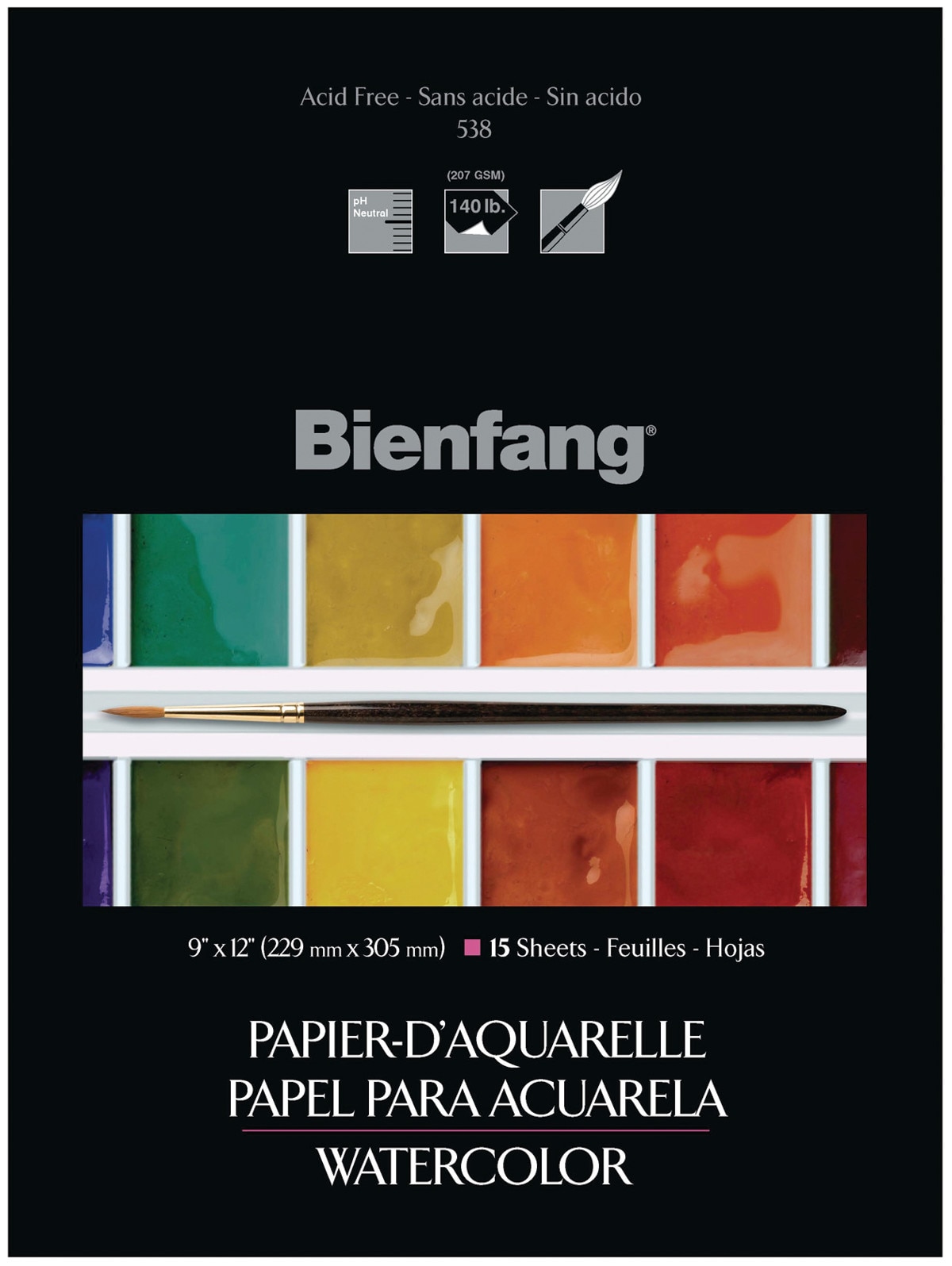 Bienfang 538 pH Neutral Watercolor Pad, 9" x 12"