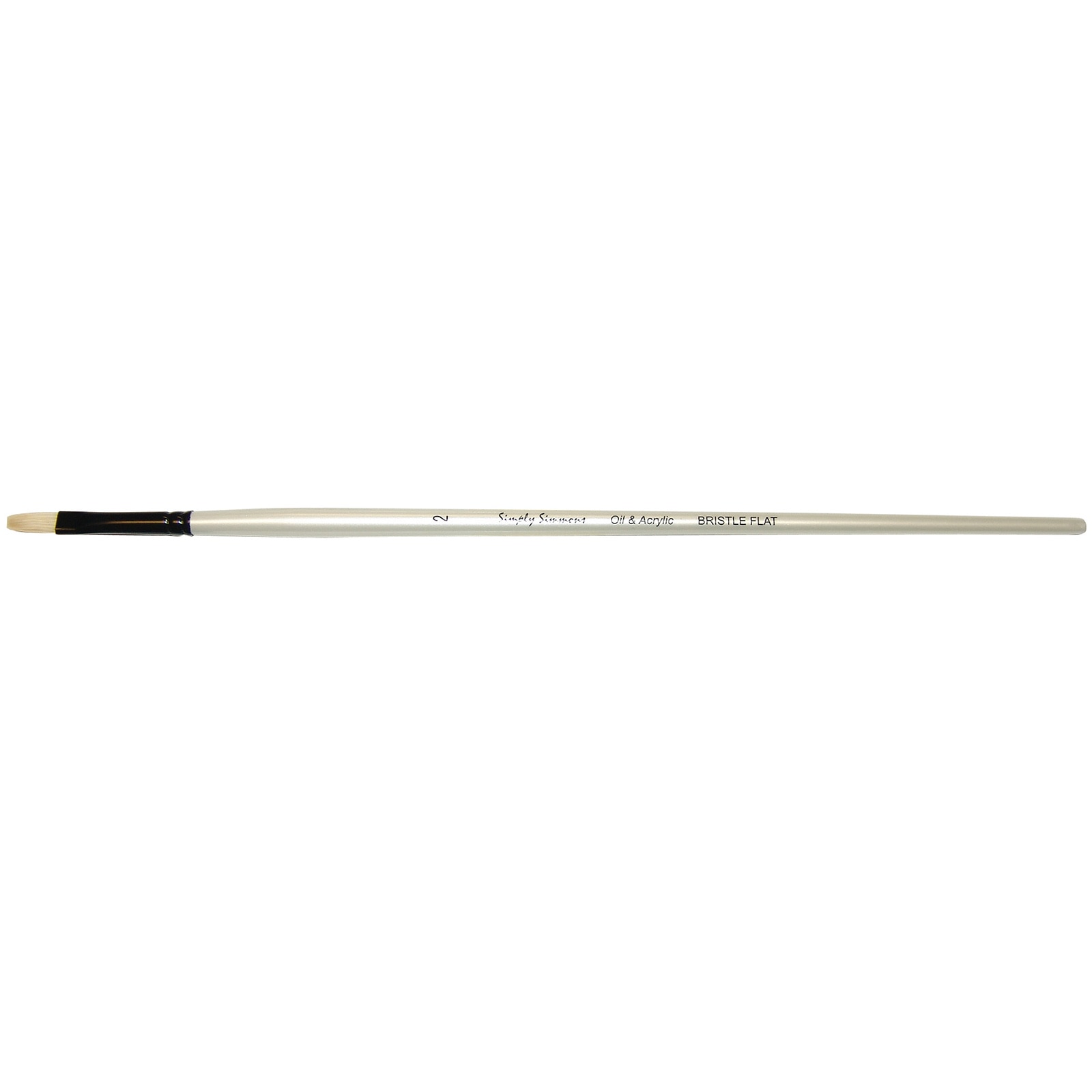 Robert Simmons Simply Simmons Long Handle Brush, Bristle Flat, 2