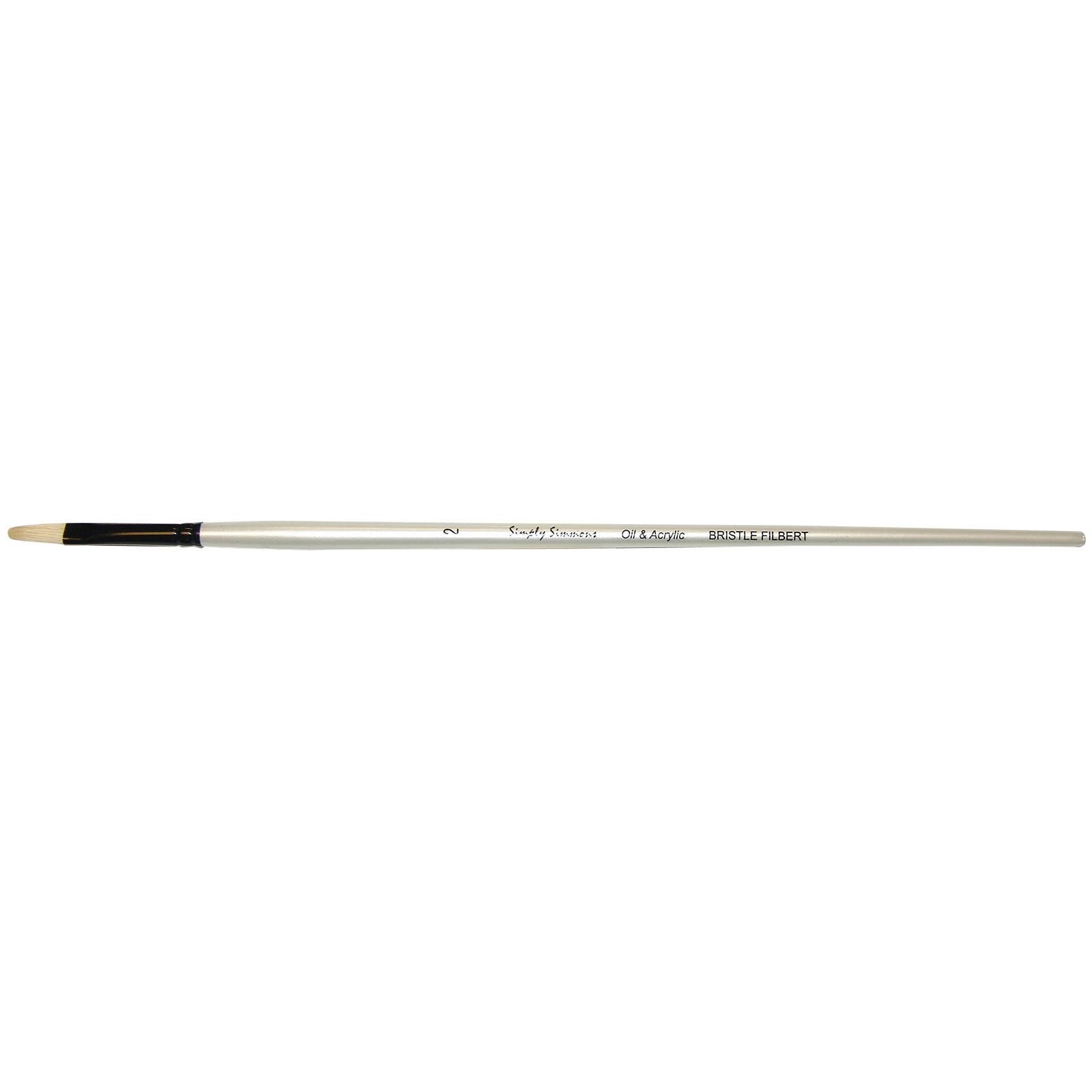 Robert Simmons Simply Simmons Long Handle Brush, Bristle Filbert, 2