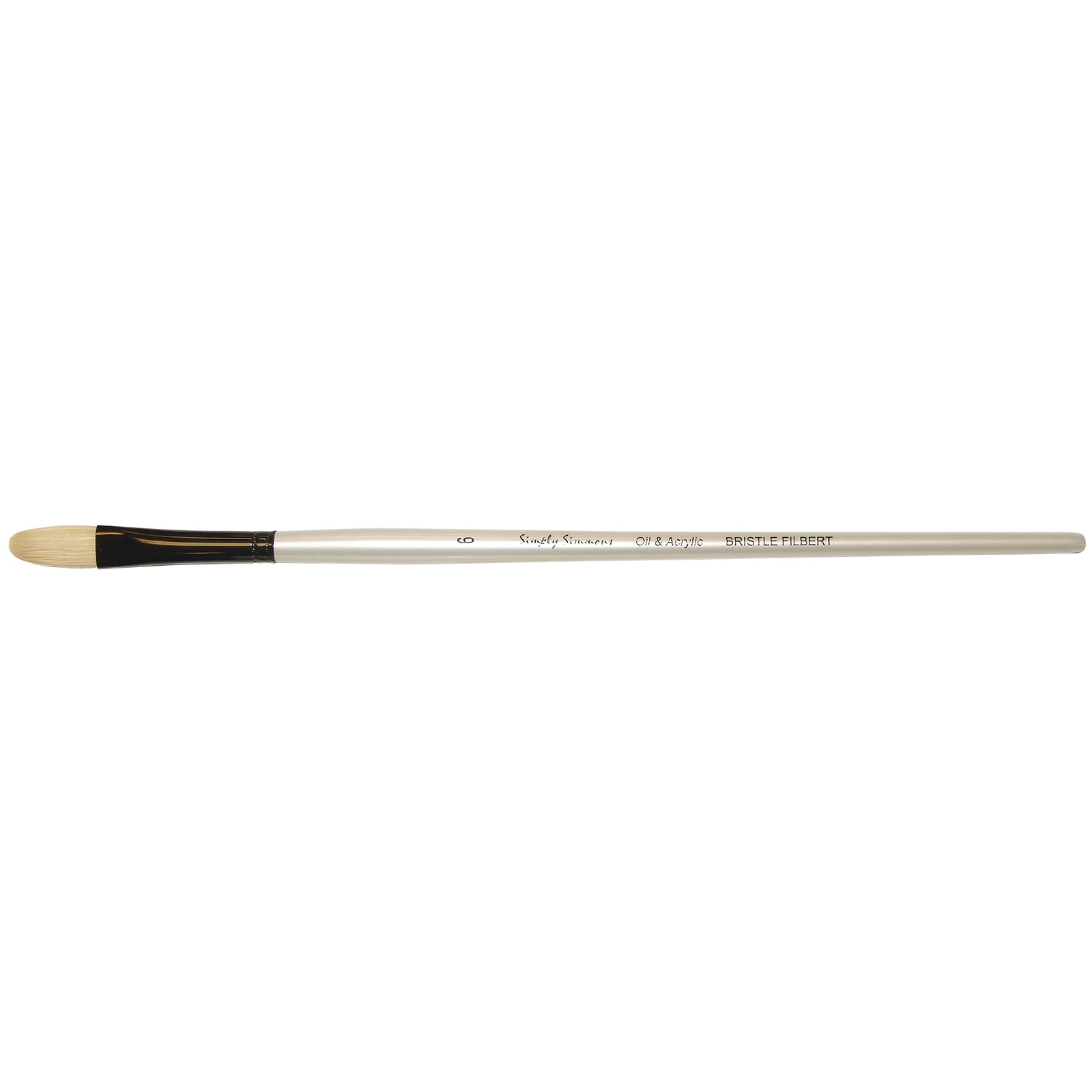 Robert Simmons Simply Simmons Long Handle Brush, Bristle Filbert, 6