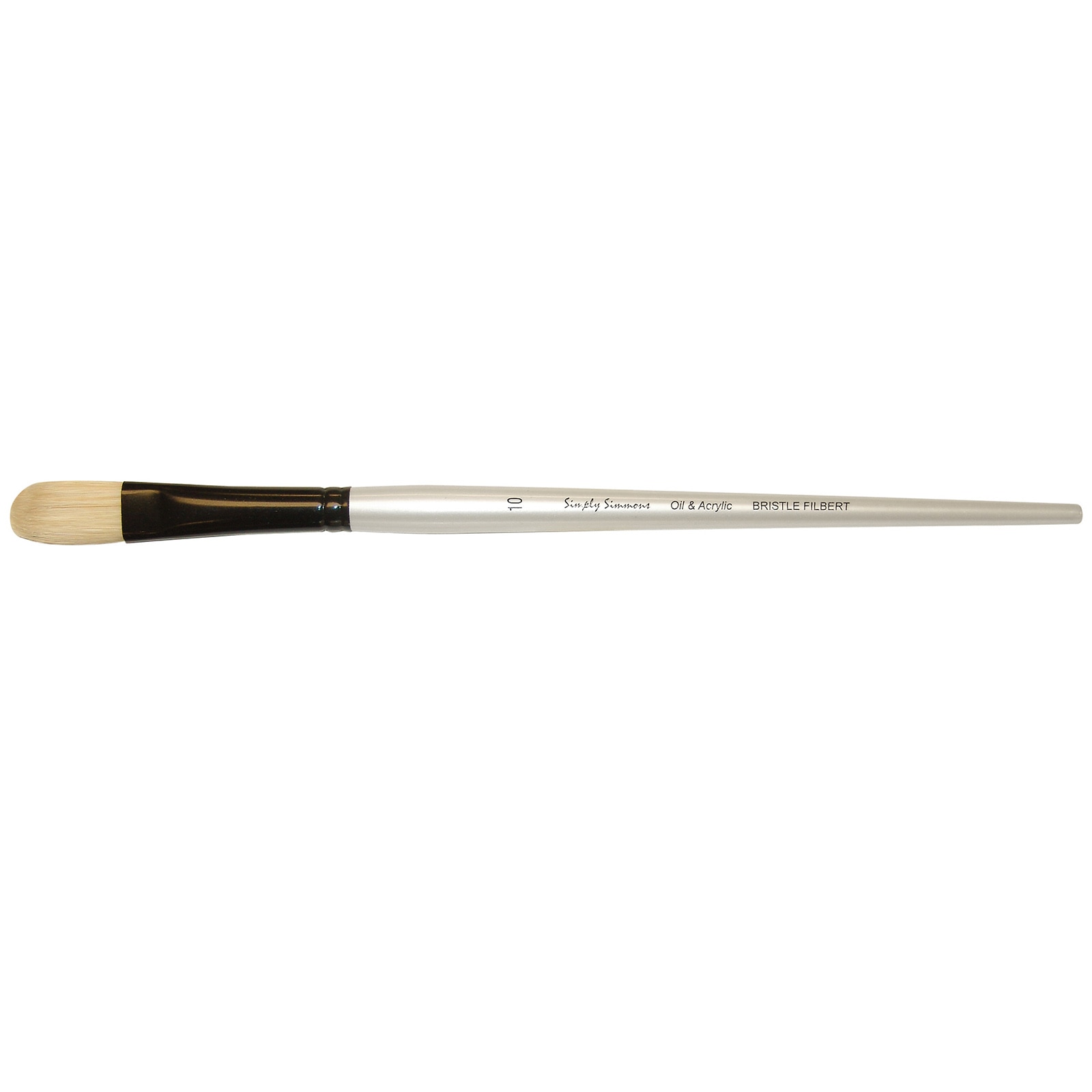 Robert Simmons Simply Simmons Long Handle Brush, Bristle Filbert, 10