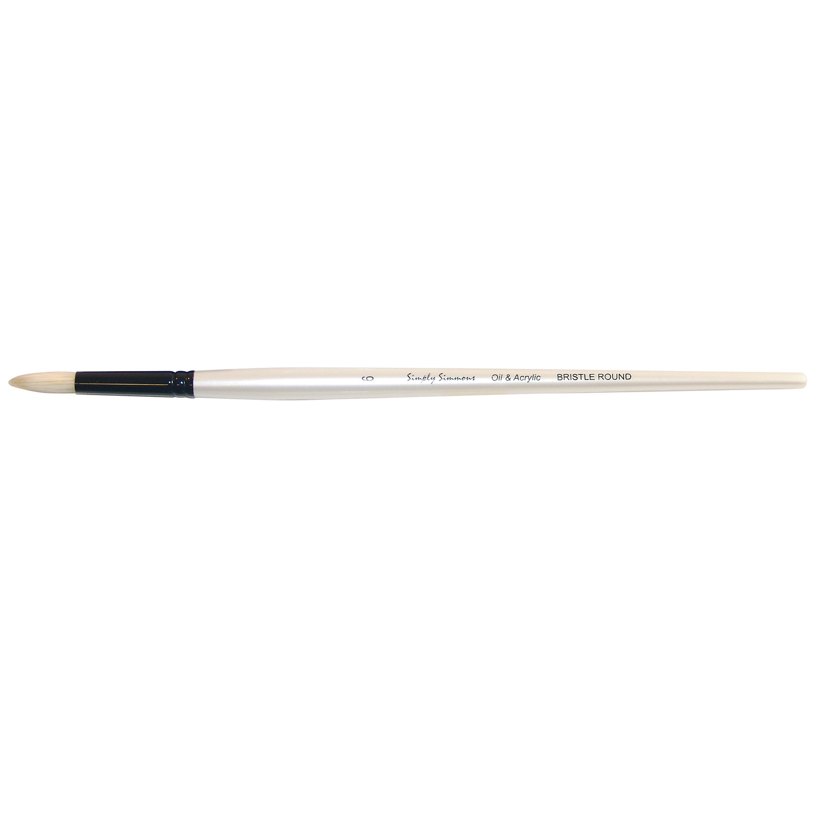 Robert Simmons Simply Simmons Long Handle Brush, Bristle Round, 6