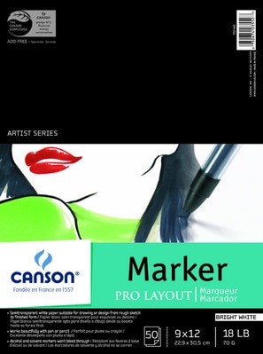 Canson Artist Series Pro-Layout Marker Pad, 11" x 14" 50, Sheets/Pad