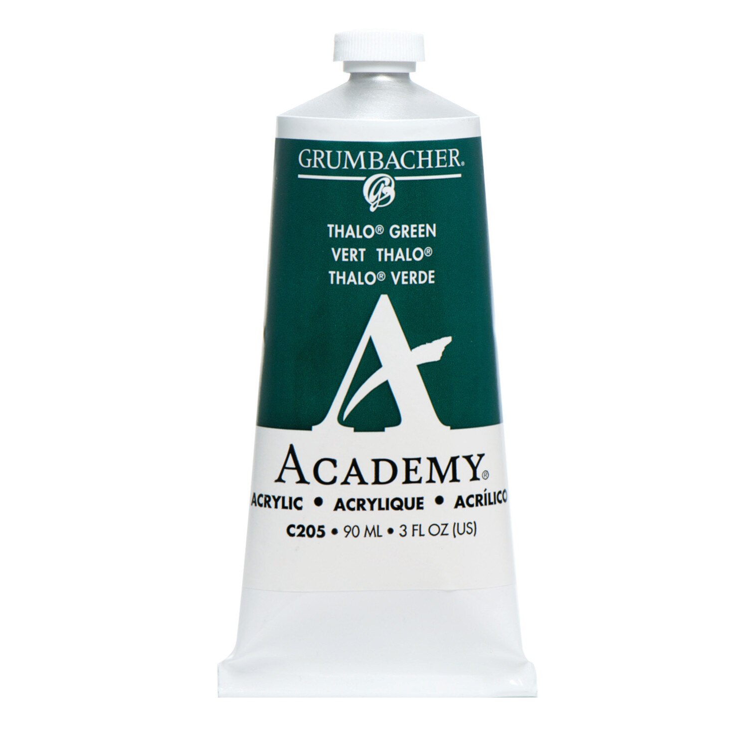 Grumbacher Academy Acrylic, 90ml Tube, Thalo Green