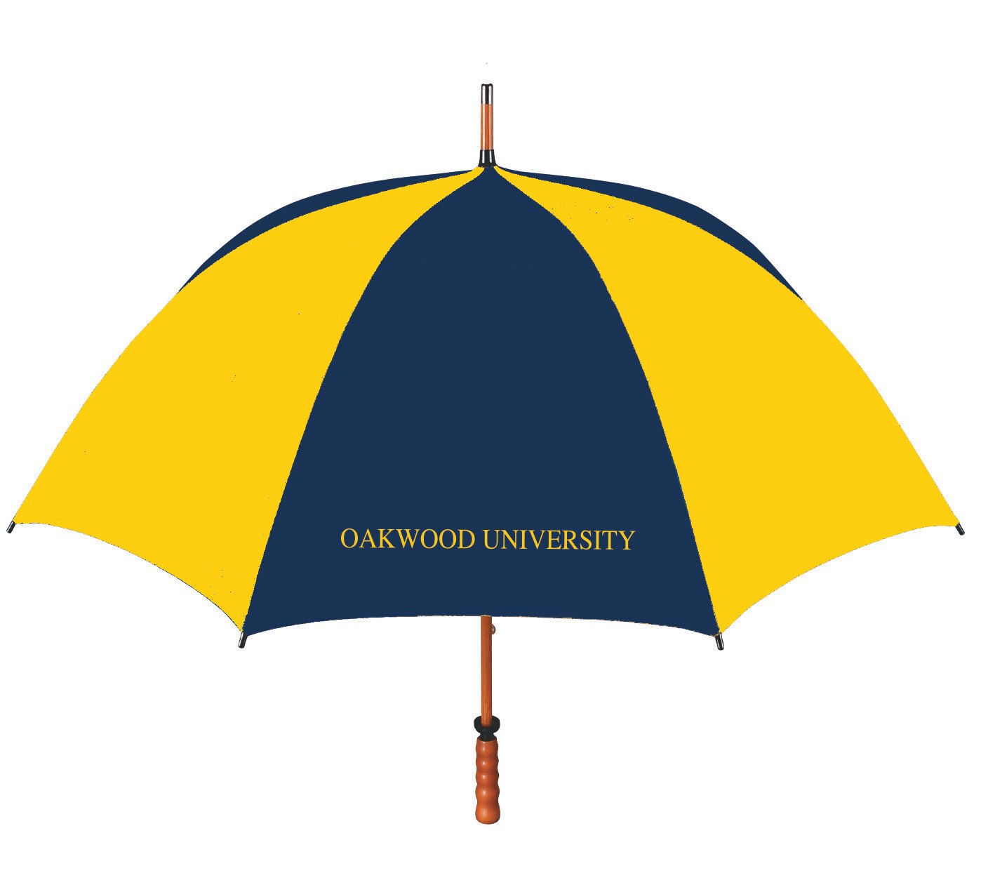 Oakwood University 7100 EMB 62" WOOD SHAFT UMB SOLID 2T 1C
