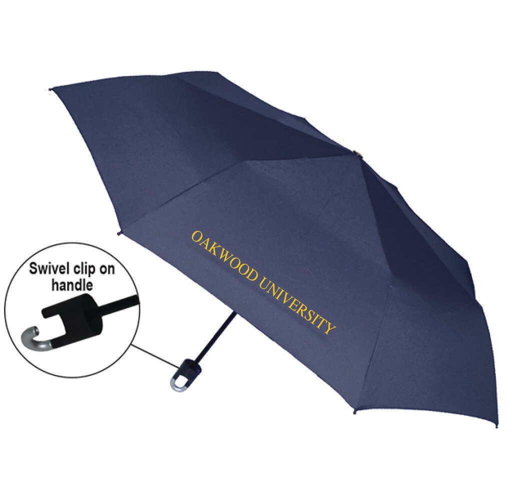 "Storm Clip" Mini Folding Emblematic Solid Umbrella 42" Coverage