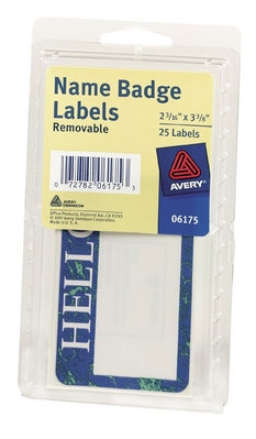 Avery Selfadhesive 2" x 3" Name Badge Labels 25 Badges