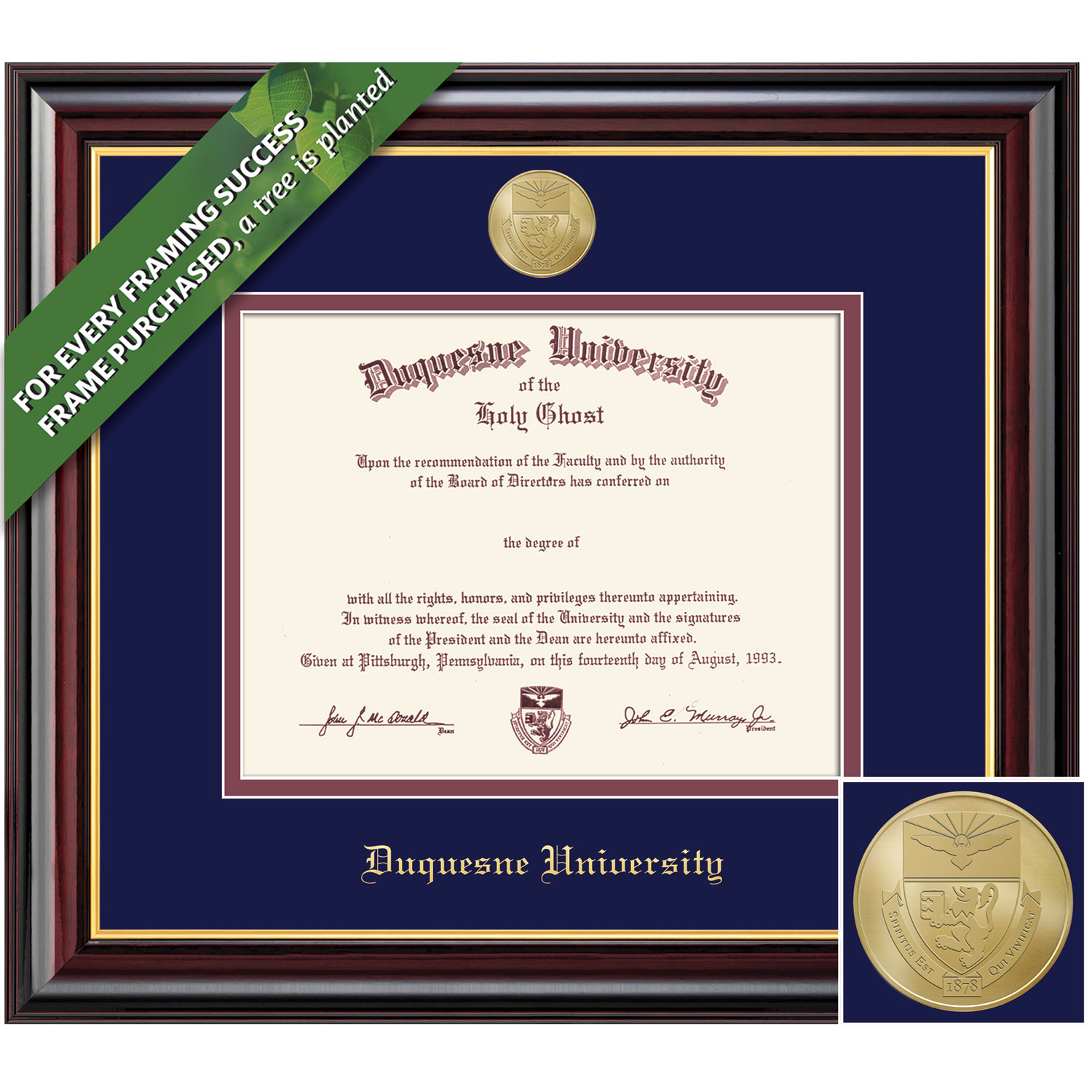 Framing Success 11 x 14 Windsor Gold Medallion Law, Doctorate Diploma Frame
