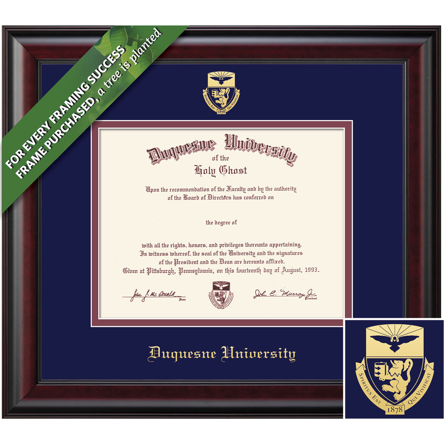 Framing Success 11 x 14 Classic Gold Embossed School Seal Law, Doctorate Diploma Frame