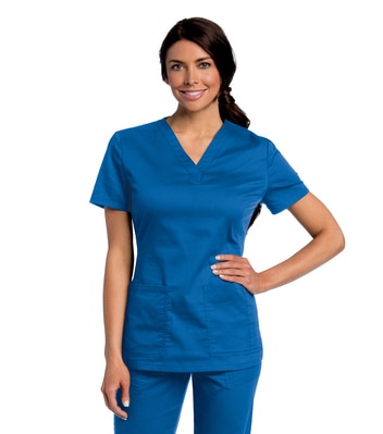 Landau All Day Women's 2-Pocket Y-Neck Scrub Top