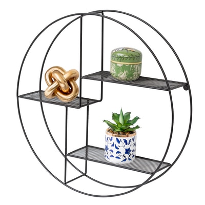 3-Tier Steel Circle Wall Shelf