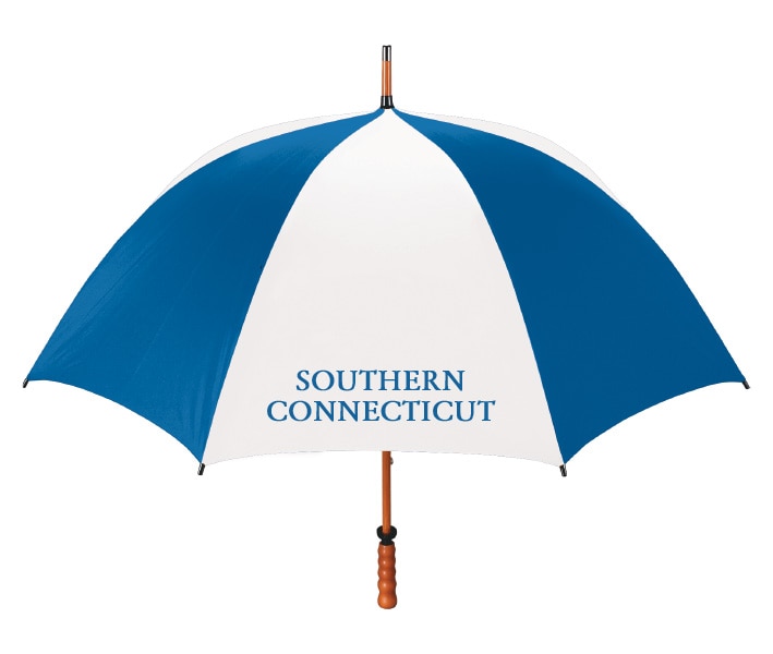 Southern Connecticut State University 7100 EMB 62" WOOD SHAFT UMB SOLID 2T 1C