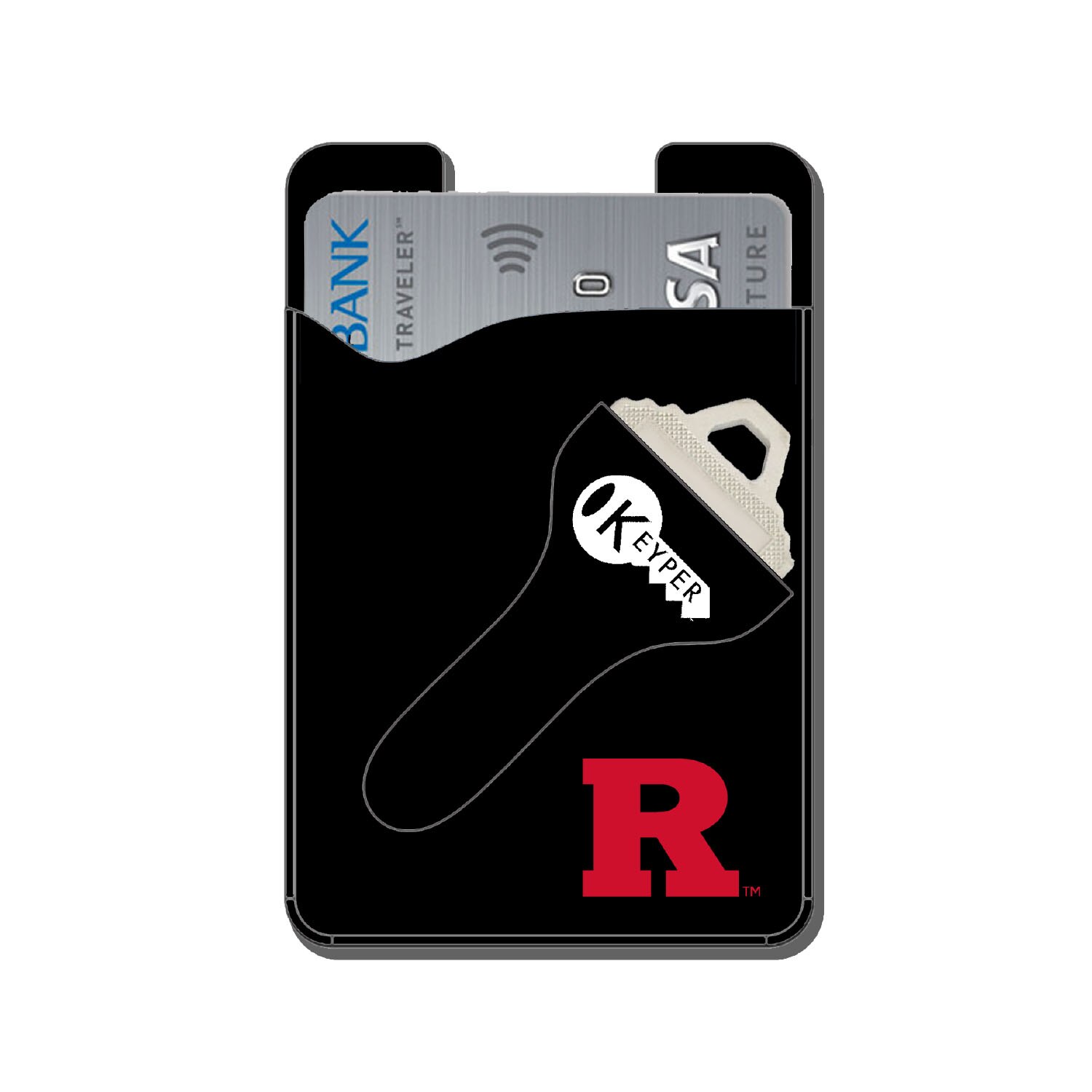 Silicone Wallet w Key Holder Black