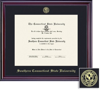 Framing Success 7 x 9 Elite Gold Embossed School Seal Bachelors, Masters Diploma Frame