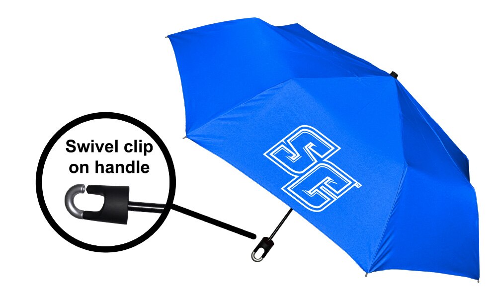 Storm Clip Mini Folding Emblematic Solid Umbrella 42" Coverage