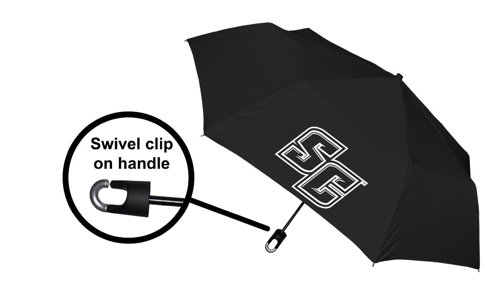 Storm Clip Mini Folding Emblematic Solid Umbrella 42" Coverage